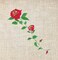 Red Roses on a Vine, Flowers, Garden, Embroidered, Iron on Patch